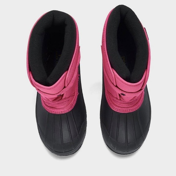 Polo Ralph Lauren Little Girls Everlee Fleece Winter Boots Pink/Black NIB NEW - Picture 6 of 8